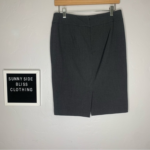 Nine West Dark Gray Midi Pencil Skirt Size 2 - Picture 5 of 8
